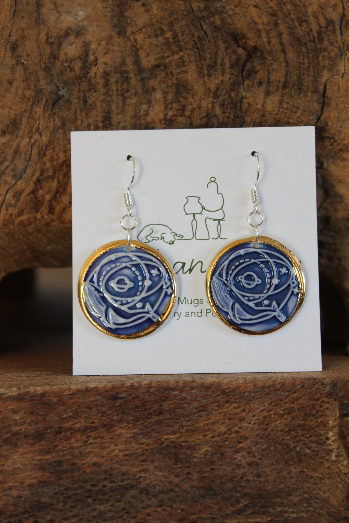 Whale universe earrings