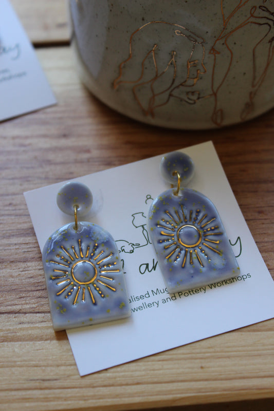 Blue sun earrings