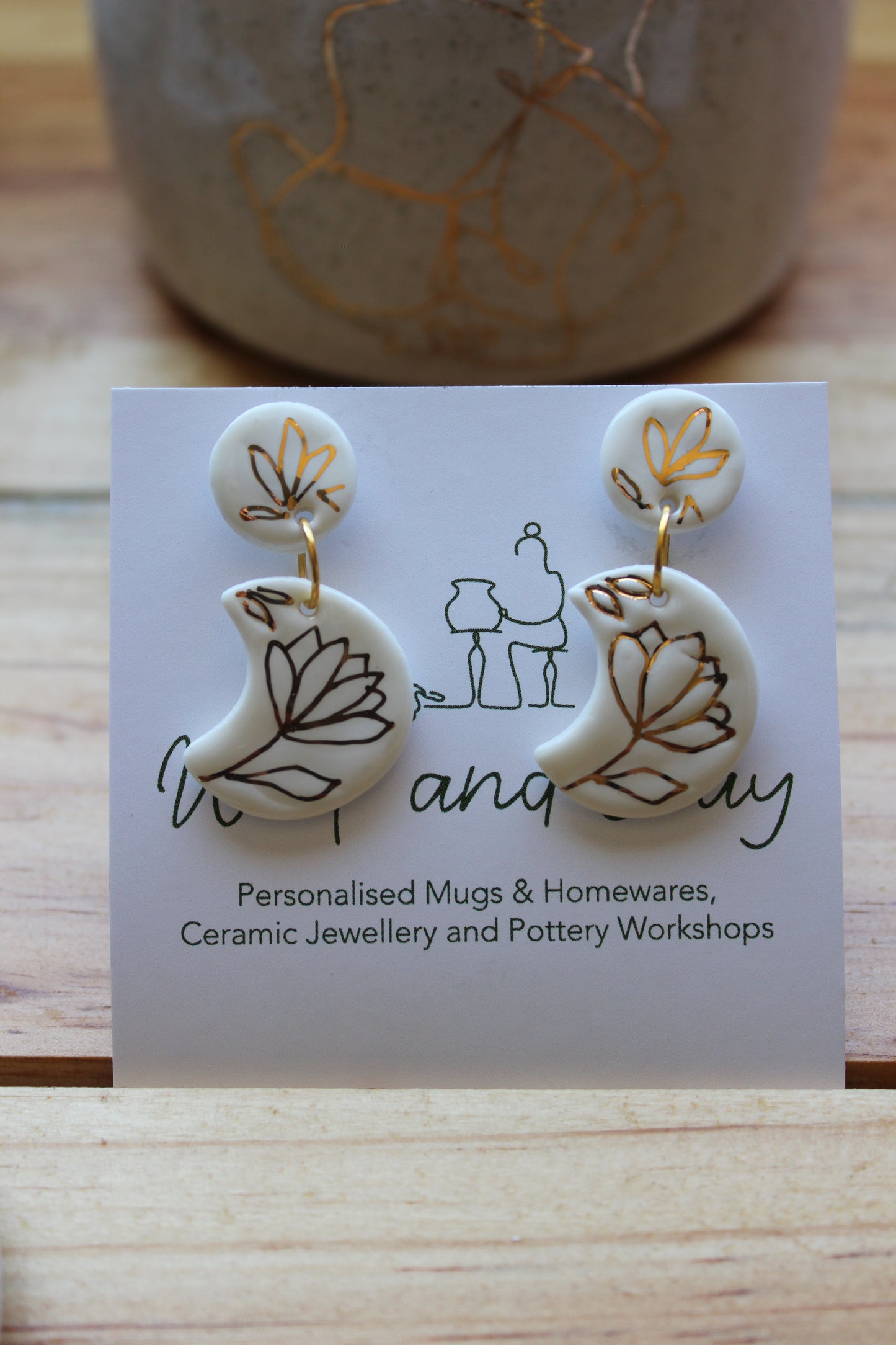 Moon flower earrings