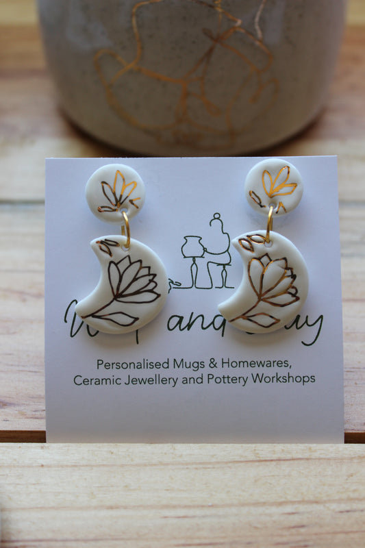 Moon flower earrings