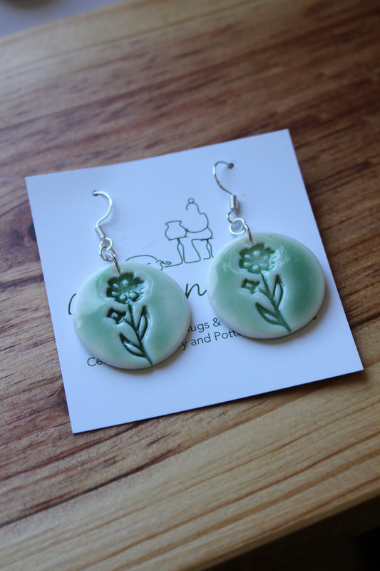 Daisy green earrings
